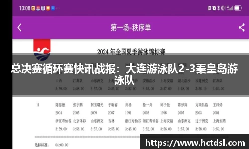 总决赛循环赛快讯战报：大连游泳队2-3秦皇岛游泳队